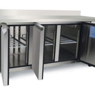 Atosa EPF3472HDSB 3 Door Table Freezer with Splash Back, 390 Litres
