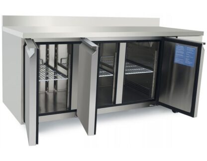 Atosa EPF3472HDSB 3 Door Table Freezer with Splash Back, 390 Litres