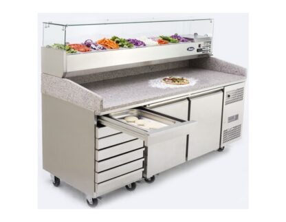 Atosa EPF3480GR Two Door + 7 Drawer Salad Prep Counter Table 250 Litres