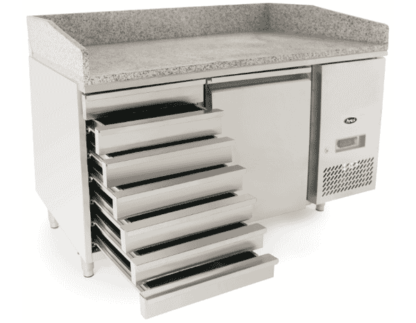 Atosa EPF3490GR + VRX1500/330 Single Door Granite Top Salad Prep Counter Table with VRX unit & GN Pans, 125 Litres
