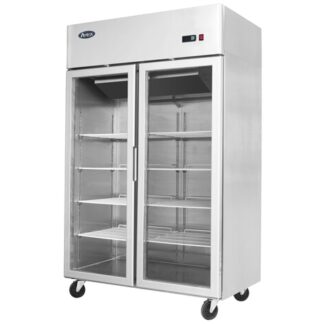 Atosa YCF9408GR Slimline Glass Double Door Upright Freezer, 900 Litres