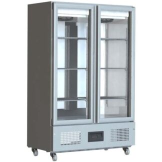 Foster FSL800G Slimline Upright Glass Double Door Refrigerated Cabinet, 800 Litres