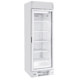 Sterling Pro BBVF372-HC Green Upright Glass Single Door Display Freezer, 382 Litres