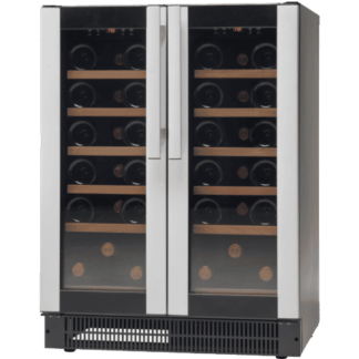 Vestfrost W38 Undercounter Dual-Zone Wine Cooler, 38 x 0.75 Litres Bottles